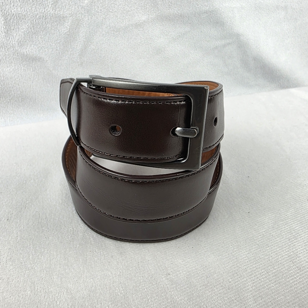 Nordstom Men's Brown Leather‎ Belt 1.25" Wide 35" Total Length